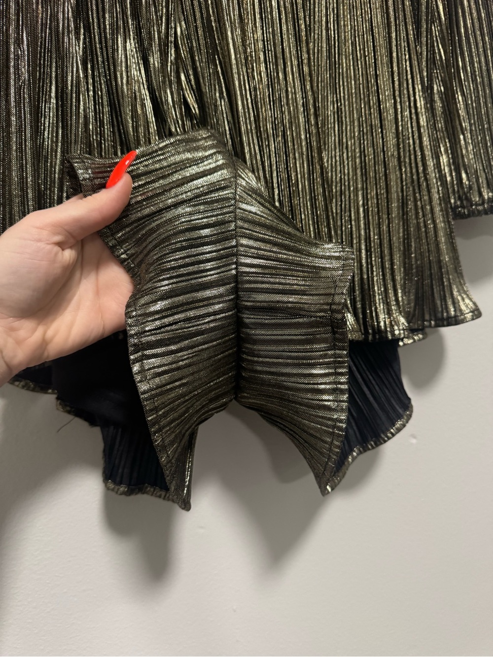 Lulus Plisse and Thank You Gold Pleated Long Sleeve Backless Romper - Picture 12 of 15